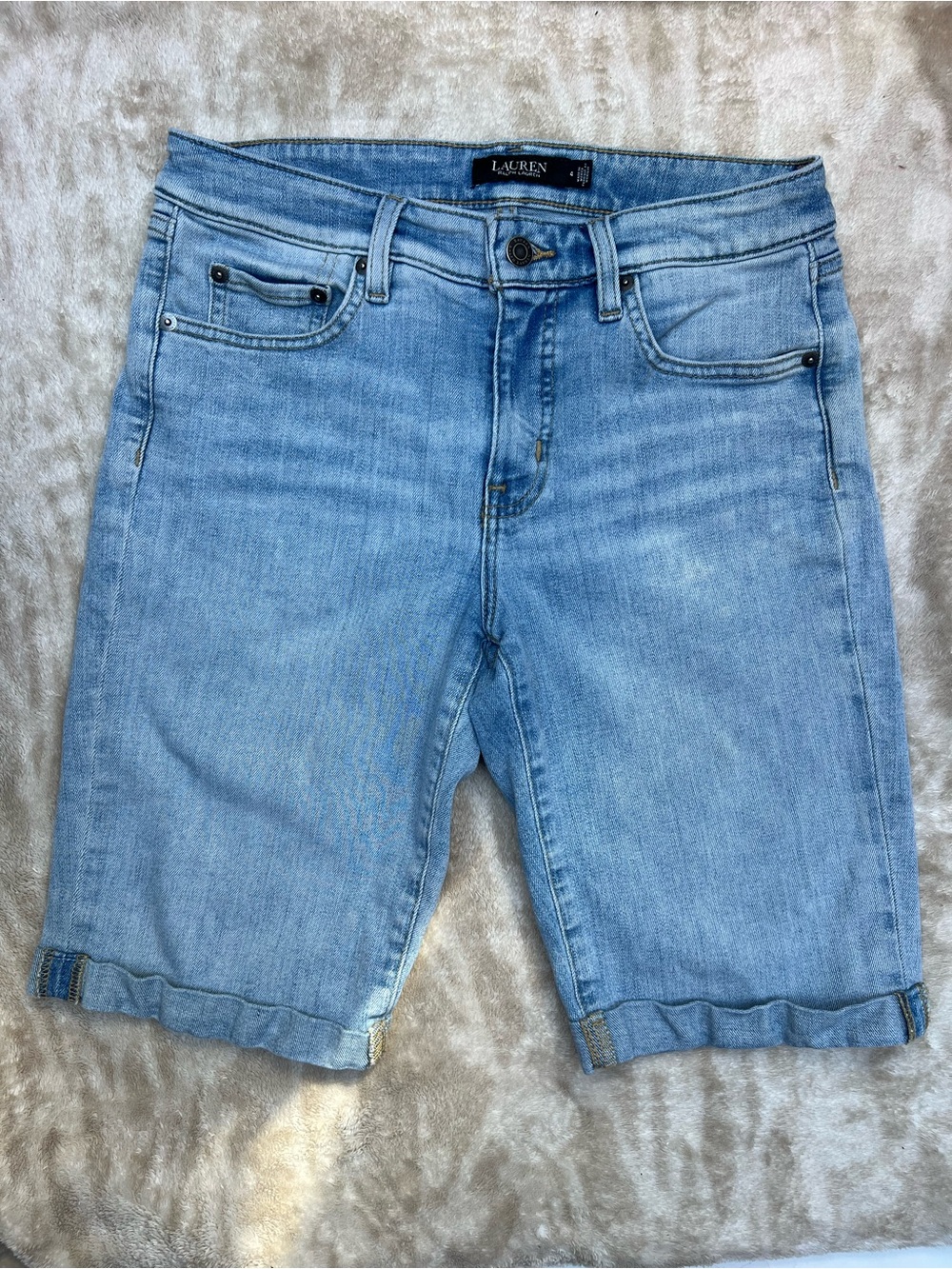 Lauren Ralph Lauren Women’s Indigo Denim Bermuda Shorts – Size 4